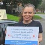 Kelly Gillbert from Macclesfield passed her driving test first time with zero faults