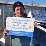 Aaron Wright from Levenshulme, passed his test on the 25th January 2025
