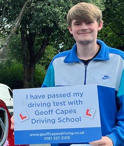 Elliot Whites from Glossop passed his test first time!