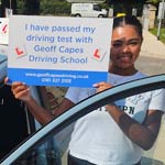 Rhaya Lewis-Francis from Macclesfield passed her driving test on first attempt Rhaya Lewis-Francis from Macclesfield passed her driving test on first attempt