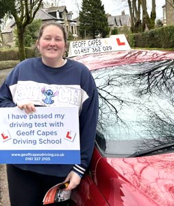 A first time driving test pass for Emma Simpson from Glossop on 10th March 2026