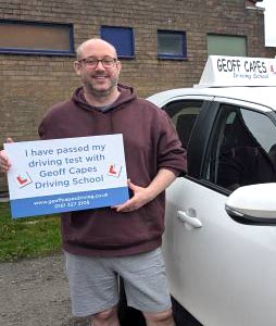 Daniel McCasey from Dane Bank in Stockport passed his test at the first attempt